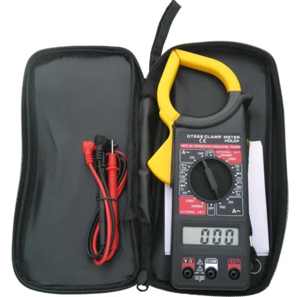 Alicate Amperimetro Digital Completo Com Estojo Protecao 750v 20a 200a Multimetro Hold Profissional - 7