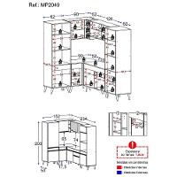 Cozinha Completa De Canto Veneza Gb Mp2049 Com Armário E Balcão Preta - 2