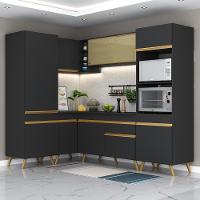 Cozinha Completa De Canto Veneza Gb Mp2049 Com Armário E Balcão Preta - 7