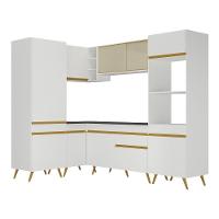 Cozinha Completa De Canto Veneza Gw Mp2049 Com Armário E Balcão Branca - 3
