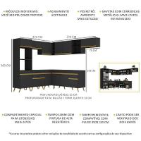 Cozinha Completa De Canto Veneza Gb Mp2048 Com Armário E Balcão Preta - 2