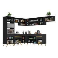 Cozinha Completa De Canto Veneza Gb Mp2048 Com Armário E Balcão Preta - 5