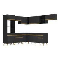 Cozinha Completa De Canto Veneza Gb Mp2048 Com Armário E Balcão Preta - 6