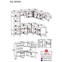 Cozinha Completa De Canto Veneza Gb Mp2048 Com Armário E Balcão Preta - 7