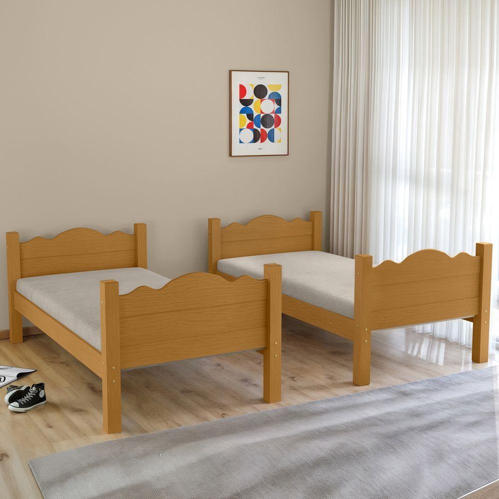 Beliche Pequim Art Panta 100% Mdf C/ Escada Vira 2 Camas P/colchão 188x88- Super Reforçada - Nature - 3