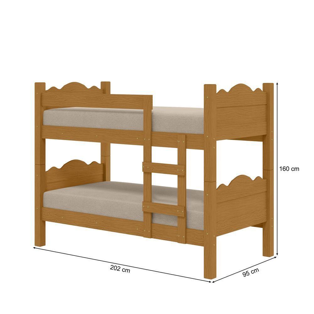 Beliche Pequim Art Panta 100% Mdf C/ Escada Vira 2 Camas P/colchão 188x88- Super Reforçada - Nature - 4
