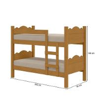 Beliche Pequim Art Panta 100% Mdf C/ Escada Vira 2 Camas P/colchão 188x88- Super Reforçada - Nature