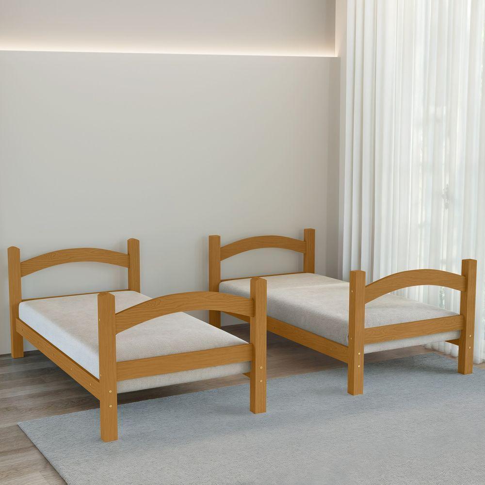 Beliche Trento Art Panta 100% Mdf C/ Escada Vira 2 Camas P/colchão 188x88- Super Reforçada - Nature - 3