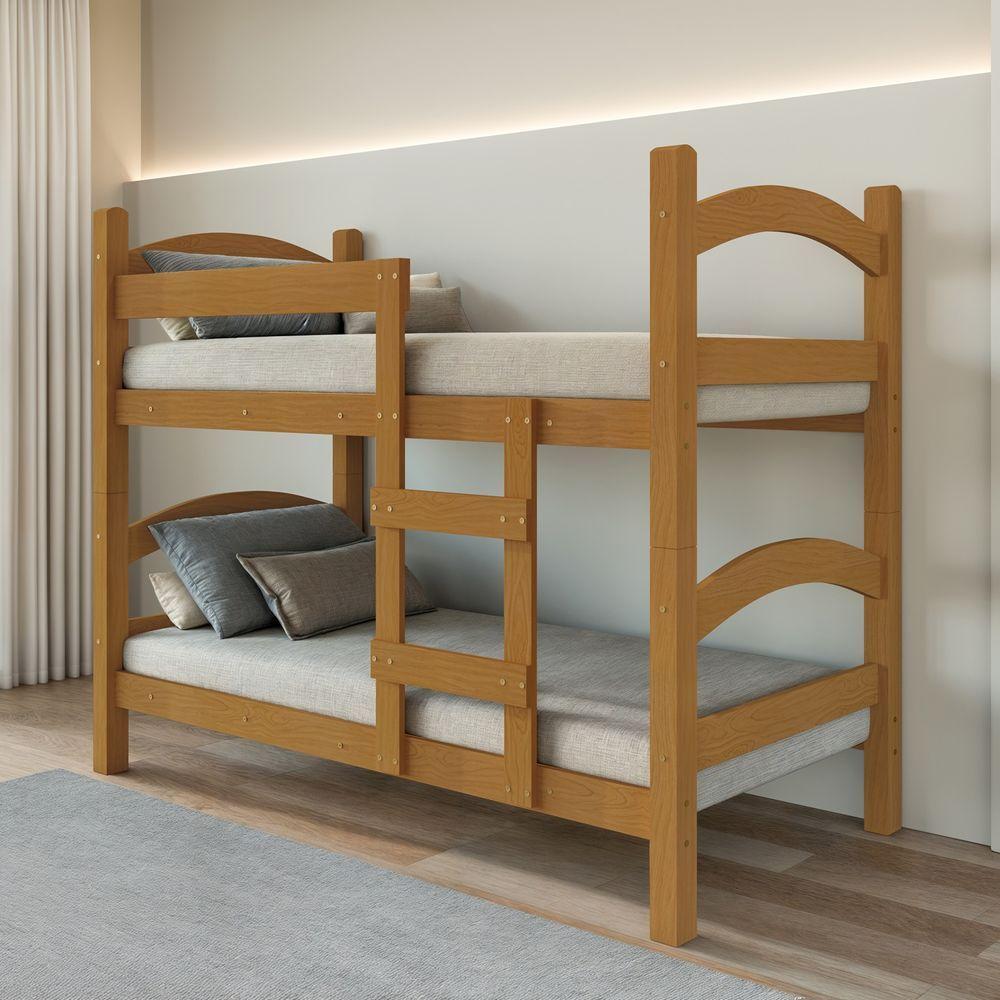 Beliche Trento Art Panta 100% Mdf C/ Escada Vira 2 Camas P/colchão 188x88- Super Reforçada - Nature - 5