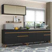 Cozinha Compacta Veneza Gb Mp2077 Com Armário E Balcão Preta - 1