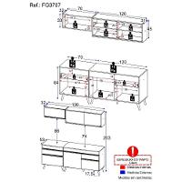 Cozinha Compacta Multimóveis Veneza Gw Fg3707 Com Armário E Balcão Branca - 3