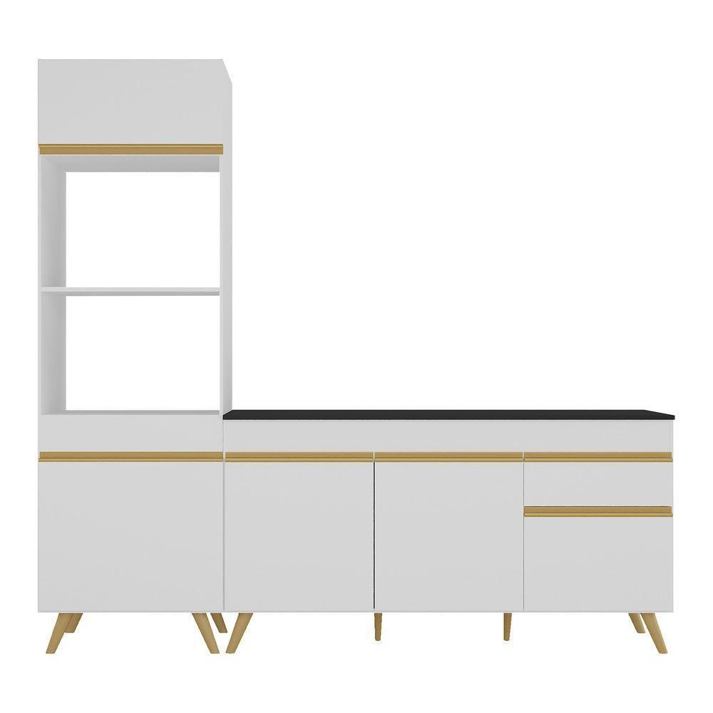 Cozinha Compacta Veneza Gw Mp2078 Com Armário E Balcão Branca - 2