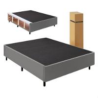 Cama Box Desmontável Com Baú Lateral Queen Para Colchão De 1,58m Sider Cinza - 1