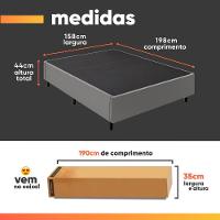 Cama Box Desmontável Com Baú Lateral Queen Para Colchão De 1,58m Sider Cinza - 2