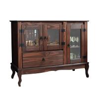 Balcão Para Cozinha 3 Portas Em Vidro Madeira Maciça Imbuia Repleta - 5