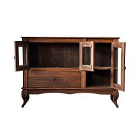 Balcão Para Cozinha 3 Portas Em Vidro Madeira Maciça Imbuia Repleta - 6