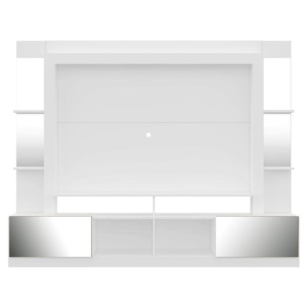 Estante Com Suporte Tv 65" E Espelho Oslo Multimóveis V3381 Branca/Madeirada Branco/Madeirado - 3