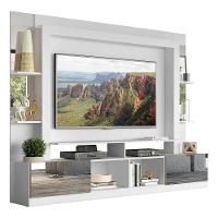 Estante Com Suporte Tv 65" E Espelho Oslo Multimóveis V3381 Branca/Madeirada Branco/Madeirado - 1