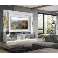 Estante Com Suporte Tv 65" E Espelho Oslo Multimóveis V3381 Branca/Madeirada Branco/Madeirado - 2