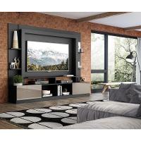 Estante Com Suporte Tv 65" E 2 Portas Oslo Multimóveis V3386 Preta/Lacca Fumê Preto/Lacca Fumê - 2