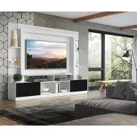 Estante Com Suporte Tv 65" E 2 Portas Oslo Multimóveis V3386 Branca/Preta Branco/Preto - 2