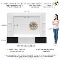 Estante Com Suporte Tv 65" E 2 Portas Oslo Multimóveis V3386 Branca/Preta Branco/Preto - 6