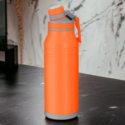 Garrafa Com Alça E Bico 1,2l Em Aço Inox Laranja