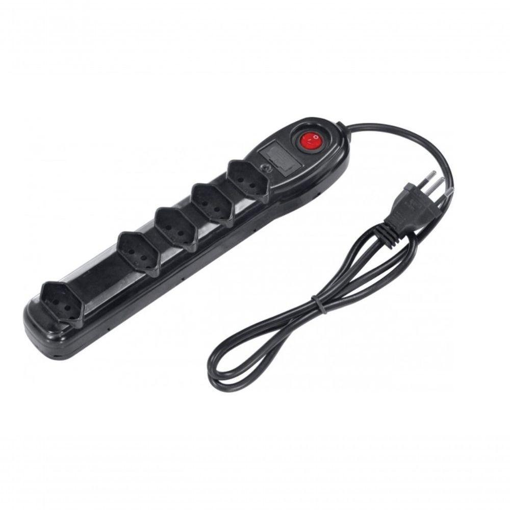 Filtro De Linha 5 Tomadas Com Fusivel E Chave Cabo Pp 3x0,75 0,75m Fl5t Pacote Plastico - 1