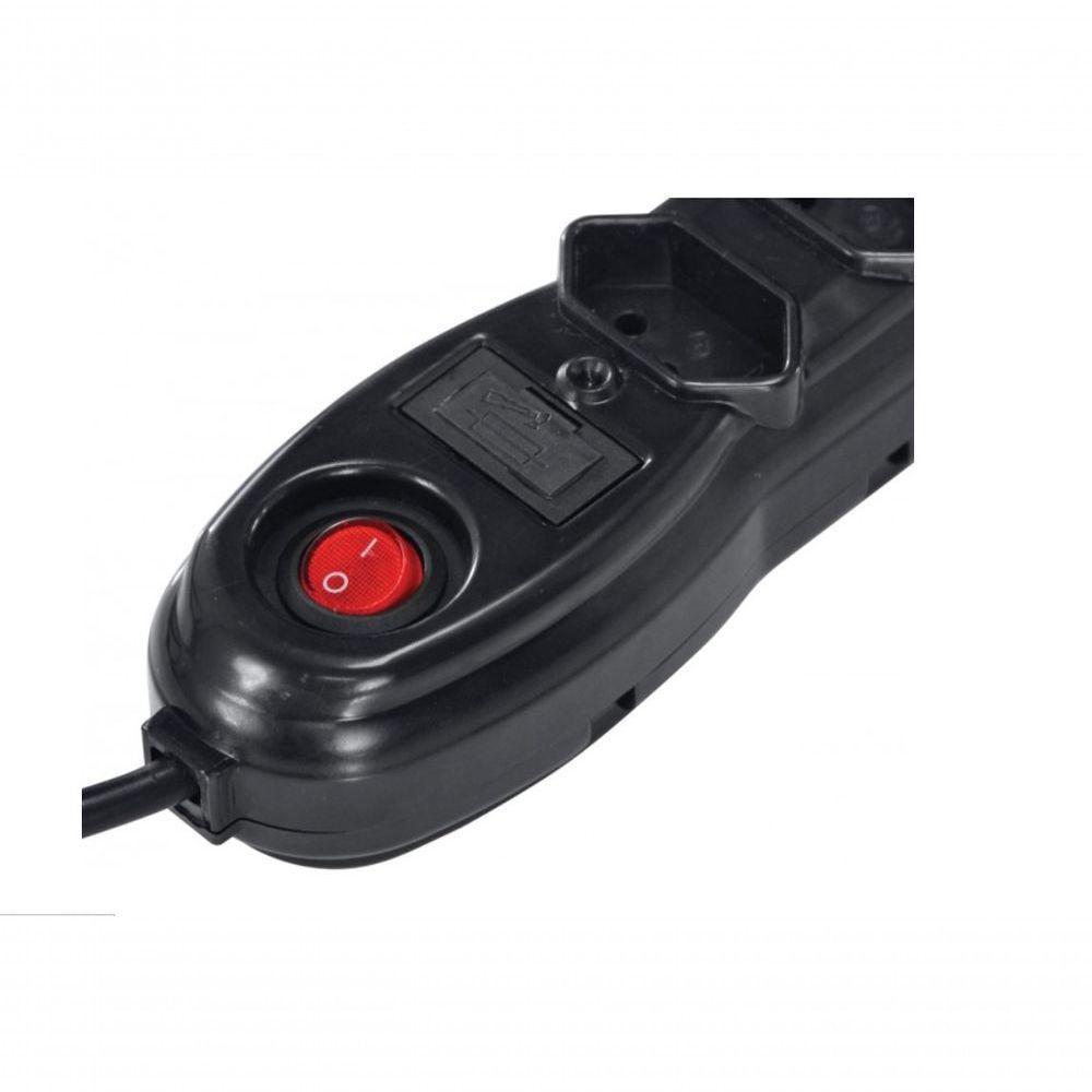 Filtro De Linha 5 Tomadas Com Fusivel E Chave Cabo Pp 3x0,75 0,75m Fl5t Pacote Plastico - 2