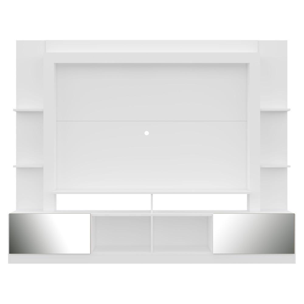 Estante Com Suporte Tv 65" Portas C/ Espelho Oslo Multimóveis V3382 Branco/Lacca Fumê - 3