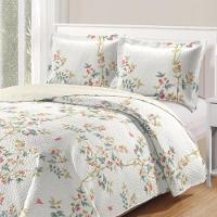 Kit Cobre Leito Colcha Daily Casal 3 Peças Dupla Face Estampado Floral - Floral 20 - 100% Poliéster - 2