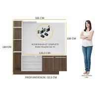 Estante Com Suporte Tv 55'' Denver Multimóveis V3069 Branca/Madeirada Branco/Argila - 2