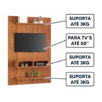 Painel Para Tv Até 50 Byte Com Nicho E 2 Prateleiras Mel Mel - 2