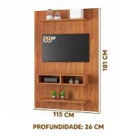 Painel Para Tv Até 50 Byte Com Nicho E 2 Prateleiras Mel Mel - 3
