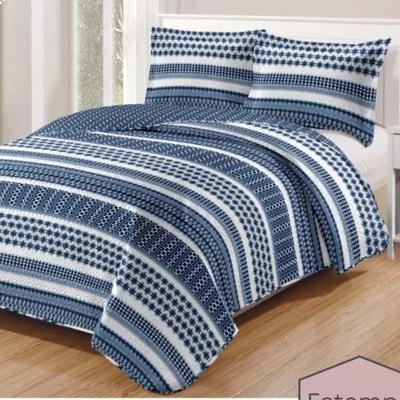 Kit Cobre Leito Colcha Daily Queen 3 Peças Dupla Face Estampado - Modelo 65 - 100% Poliéster