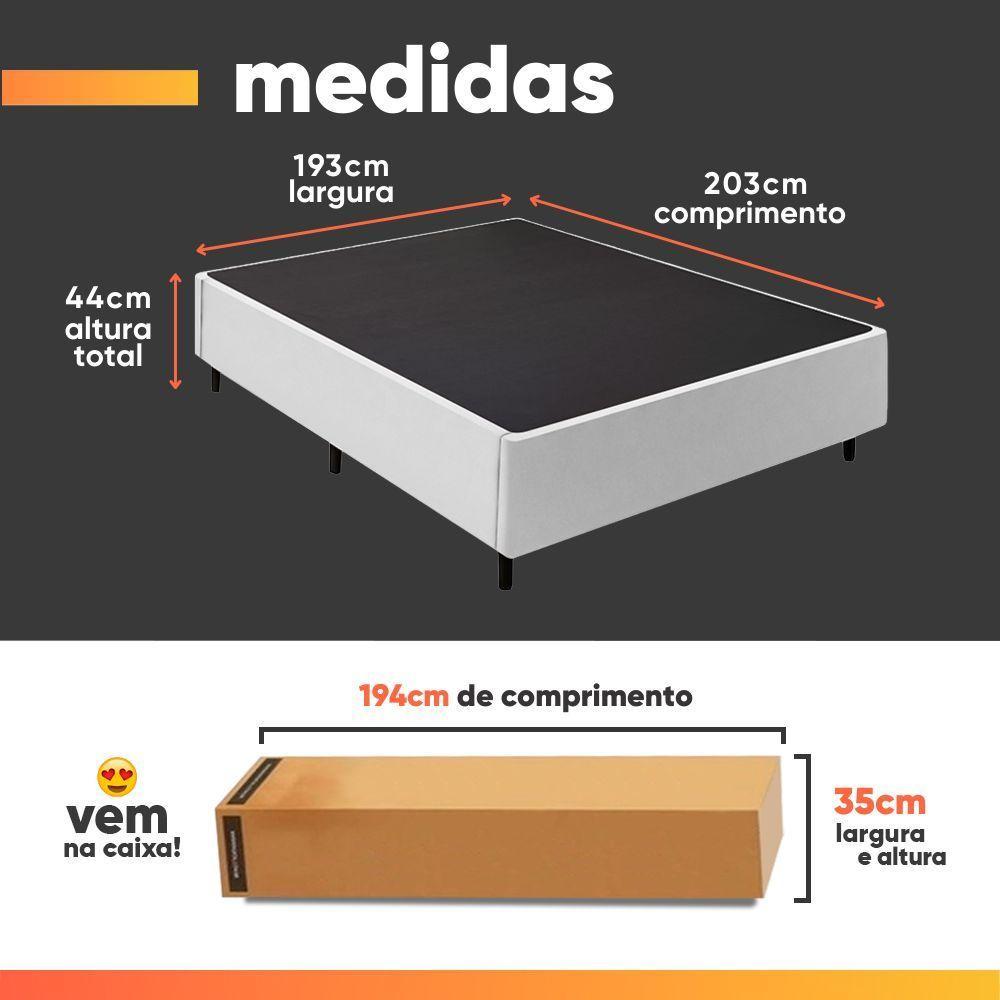 Cama Box Desmontável Com Baú Lateral King Para Colchão De 1,93m Sider Branco - 2