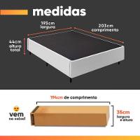 Cama Box Desmontável Com Baú Lateral King Para Colchão De 1,93m Sider Branco - 2