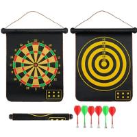 Jogo Dardos Magnetico Grande Tabuleiro Alvo Dupla Face 38cm Com 6 Peças Kit Completo Ima Seguro - 6