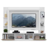 Estante Com Suporte Tv 65" Portas C/ Espelho Oslo Multimóveis V3382 Branco/Madeirado