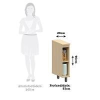 Balcão De Cozinha 100% Mdf 1 Pt 20cm Aura Luciane Móveis Carvalho - 3