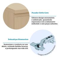 Balcão De Cozinha 100% Mdf 1 Pt 20cm Aura Luciane Móveis Carvalho - 7