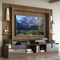 Estante Com Suporte Tv 65" Portas C/ Espelho Oslo Multimóveis V3382 Madeirado/Branco - 7