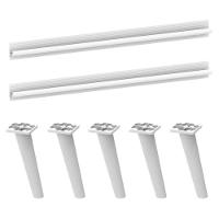 Kit 2 Puxadores Com 5 Pés Palito Retrô Para Balcão Cozinha 120cm Veneza Multimóveis Mp2308 Branco Branco - 1