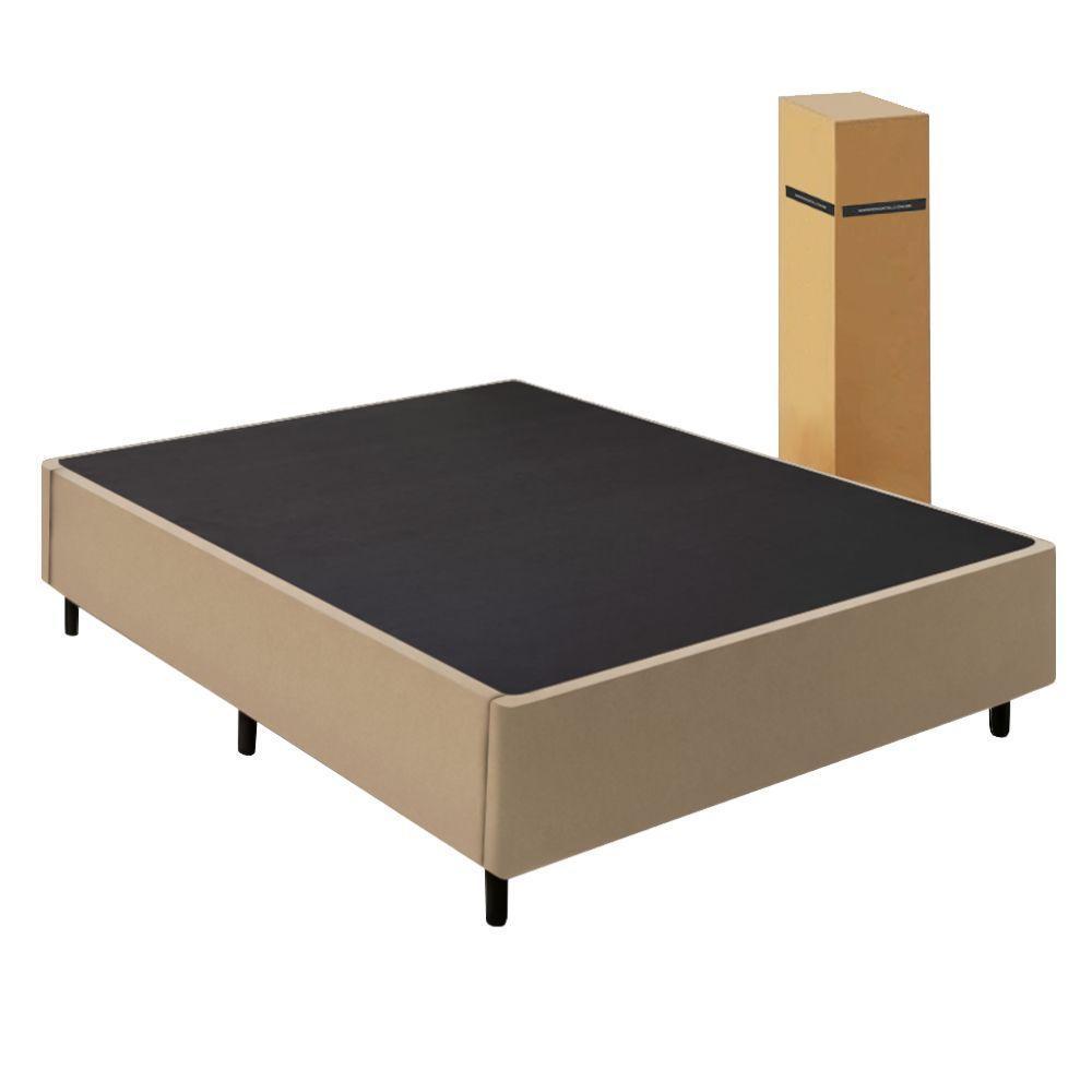 Cama Box Desmontável Com Baú Lateral King Para Colchão De 1,93m Sider Bege - 1