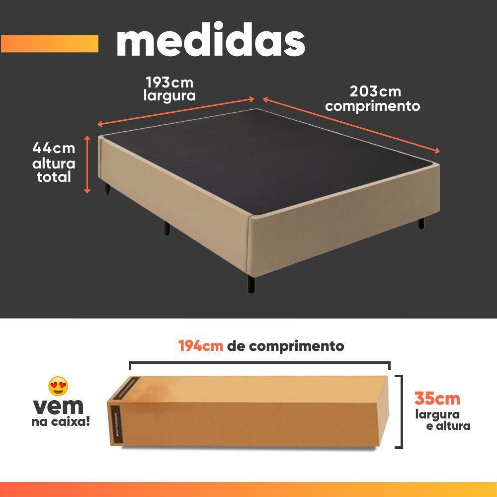 Cama Box Desmontável Com Baú Lateral King Para Colchão De 1,93m Sider Bege - 2