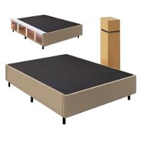 Cama Box Desmontável Com Baú Lateral Queen Para Colchão De 1,58m Sider Bege - 1