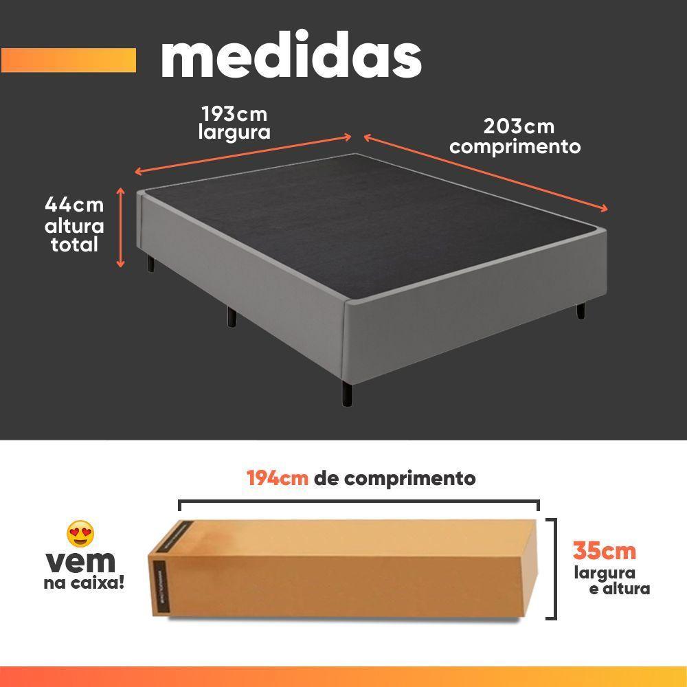 Cama Box Desmontável Com Baú Lateral King Para Colchão De 1,93m Sider Cinza - 2