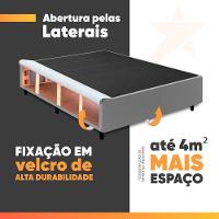 Cama Box Desmontável Com Baú Lateral King Para Colchão De 1,93m Sider Cinza - 3