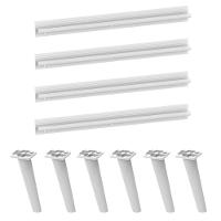 Kit 4 Puxadores Com 6 Pés Palito Retrô Para Balcão Cozinha 150cm Veneza Multimóveis Mp2312 Branco Branco - 1