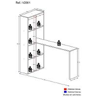Escrivaninha Com Estante Lateral Multimóveis V2561 Branca/Lacca Fumê Branco/Lacca Fumê - 4